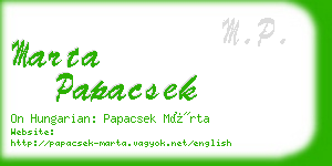 marta papacsek business card